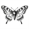Butterfly Elegance - Linework