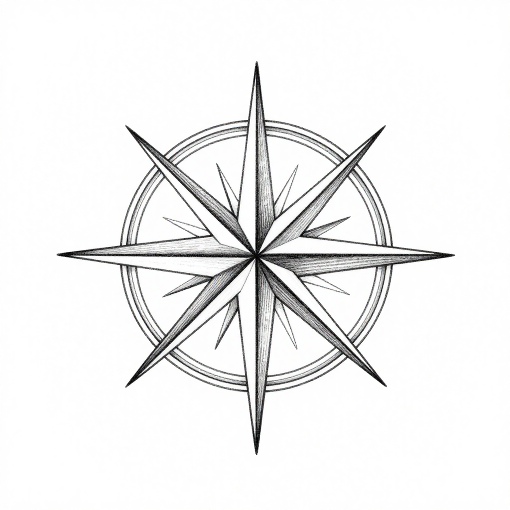 Compass Rose - Linework