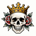 Crowned Skull - Neo-Traditional