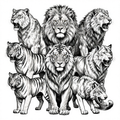 Feline Majesty - Blackwork