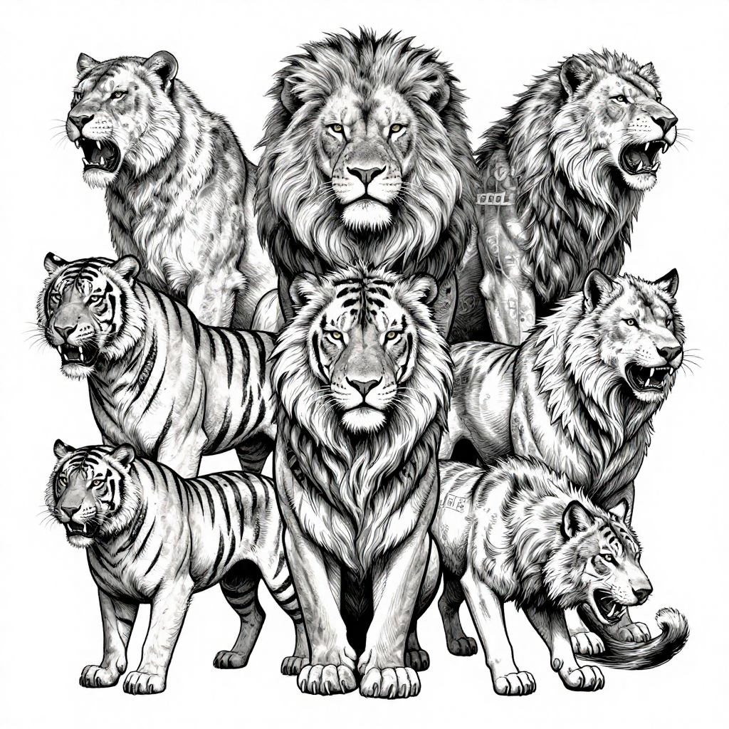 Feline Majesty - Blackwork