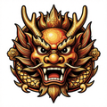 Fierce Dragon Mask Neo-Traditional Tattoo Design