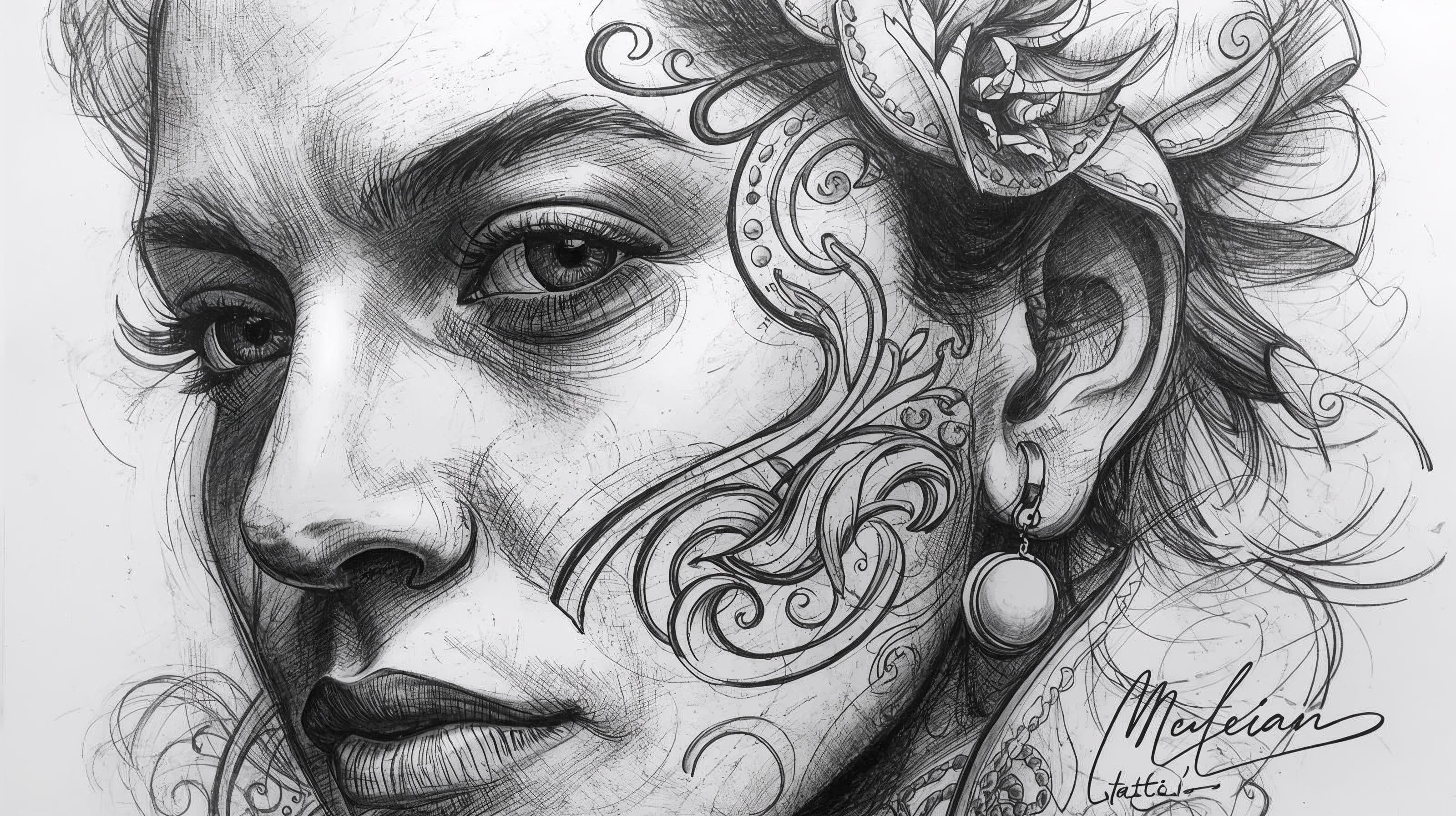Floral Gaze - Sketch