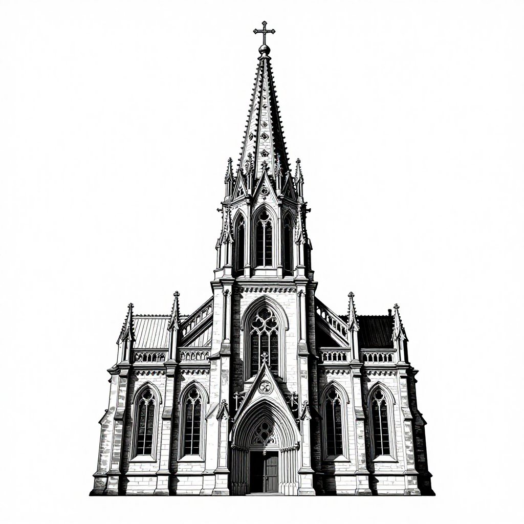 Gothic Cathedral - Linework