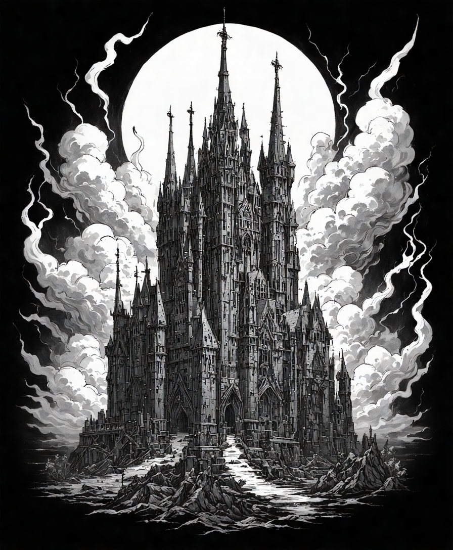 Gothic Fortress - Monochrome