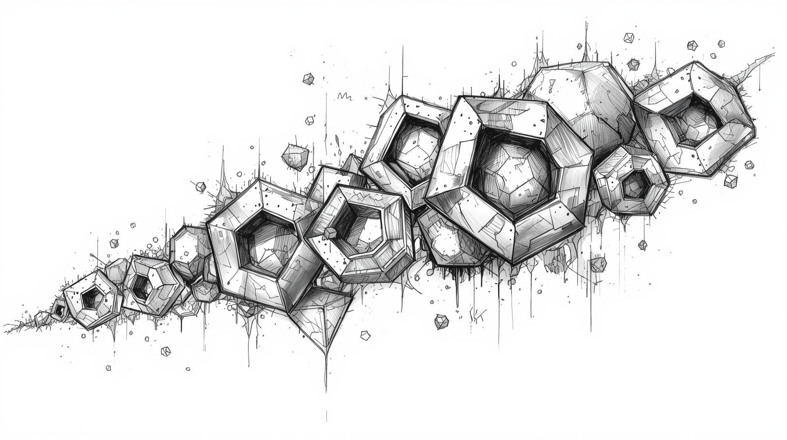 Hexagonal Cascade - Sketch
