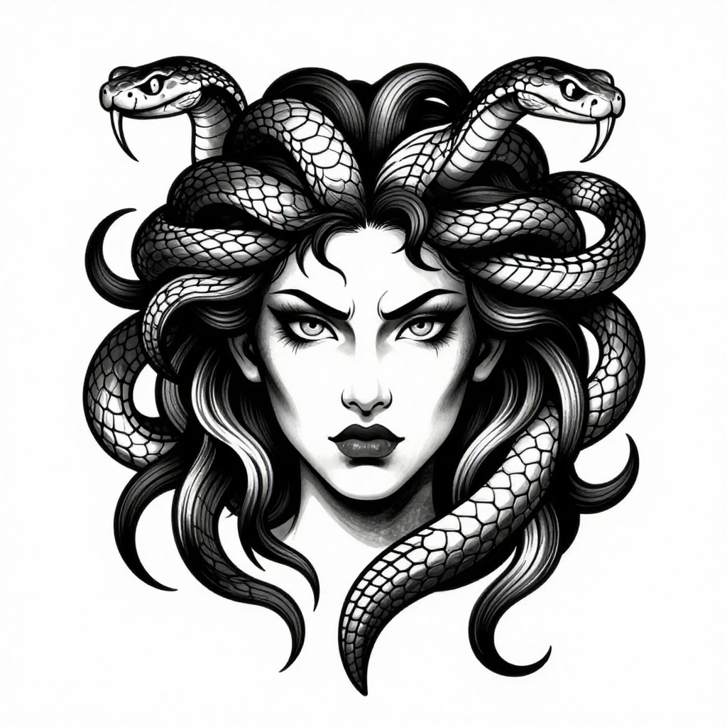 Medusa Gaze - Neo-Traditional