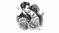 Romantic Embrace - Linework