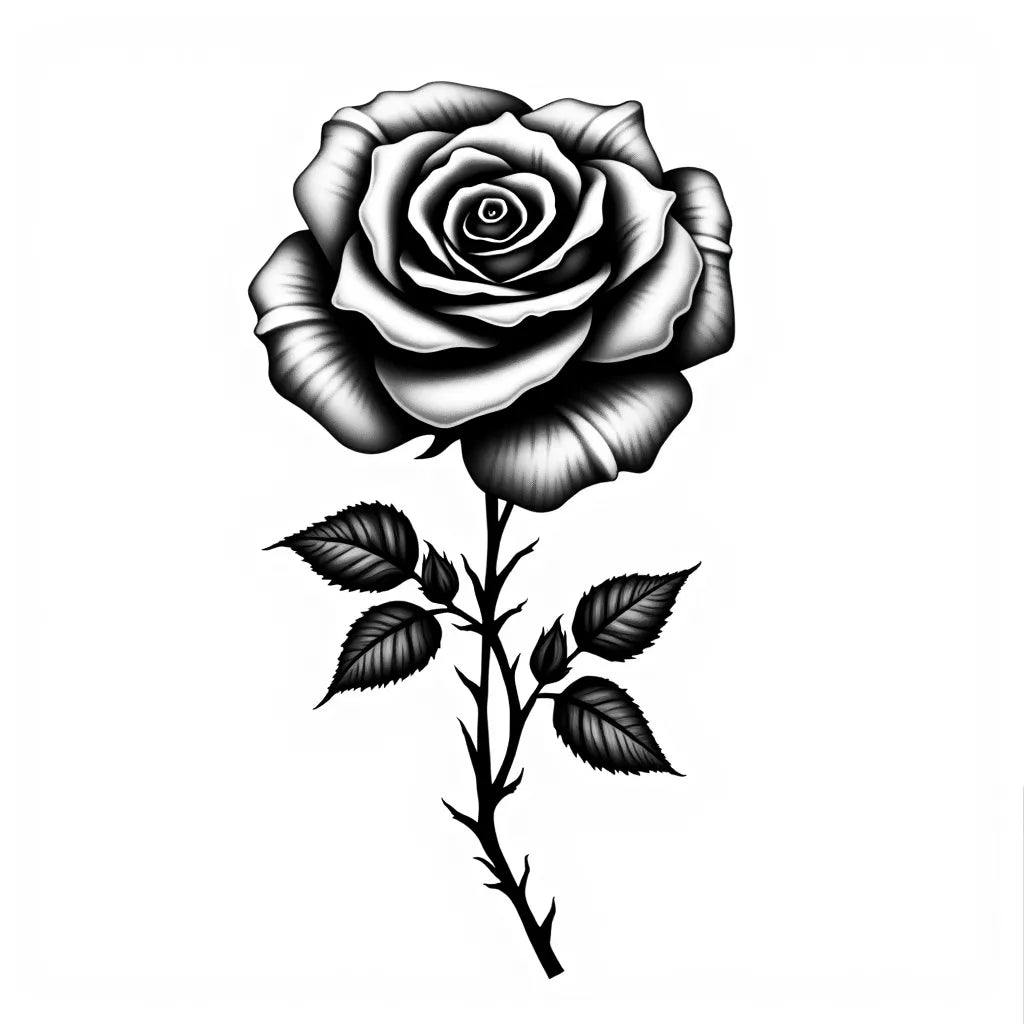 Rose Elegance - Blackwork