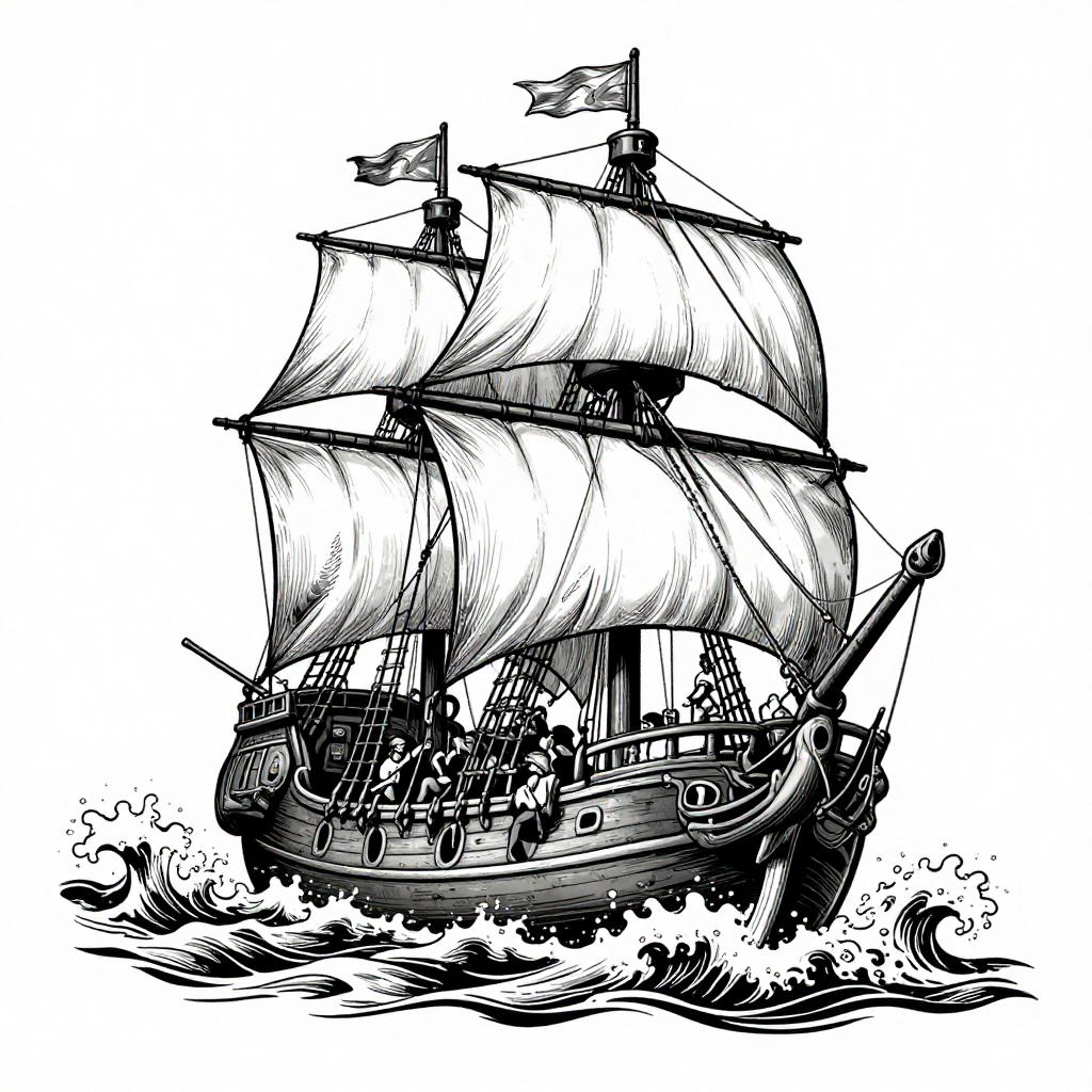 Ship Odyssey - Engraving