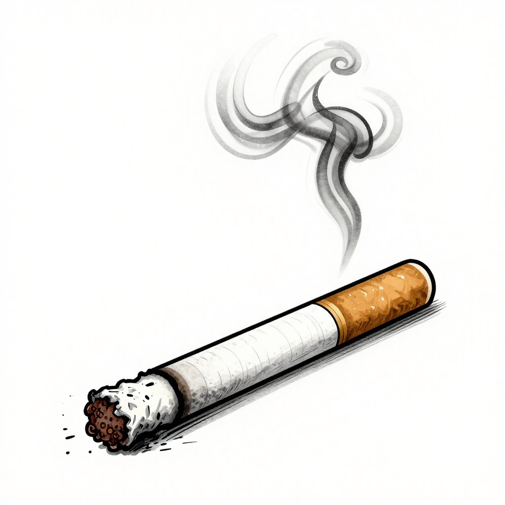 Smoking Cigarette - Illustration