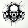 Triple Skulls - Ink