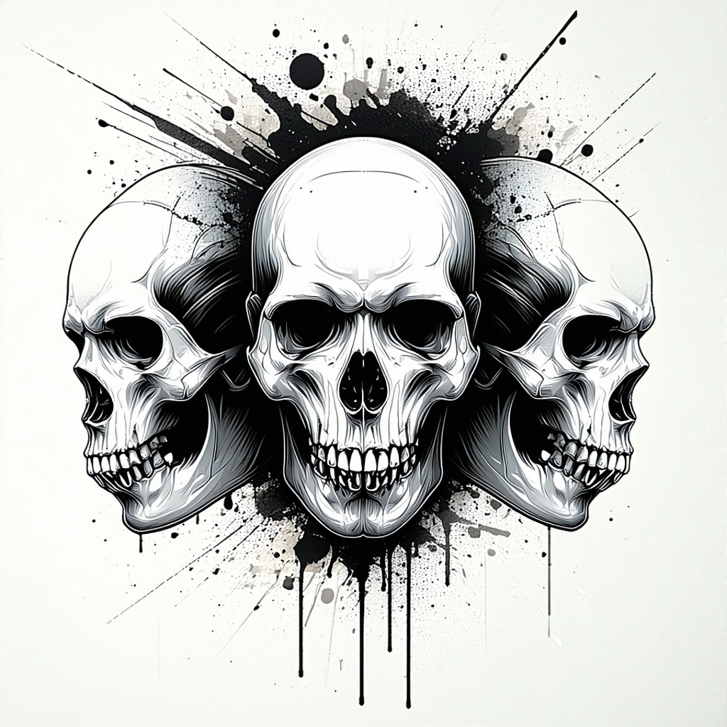 Triple Skulls - Ink